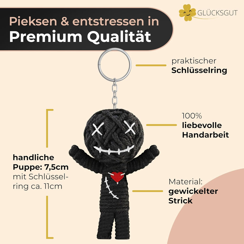 Voodoo Puppe 7,5 cm mit Nadeln Scherzartikel Anti Stress Geschenk Buero