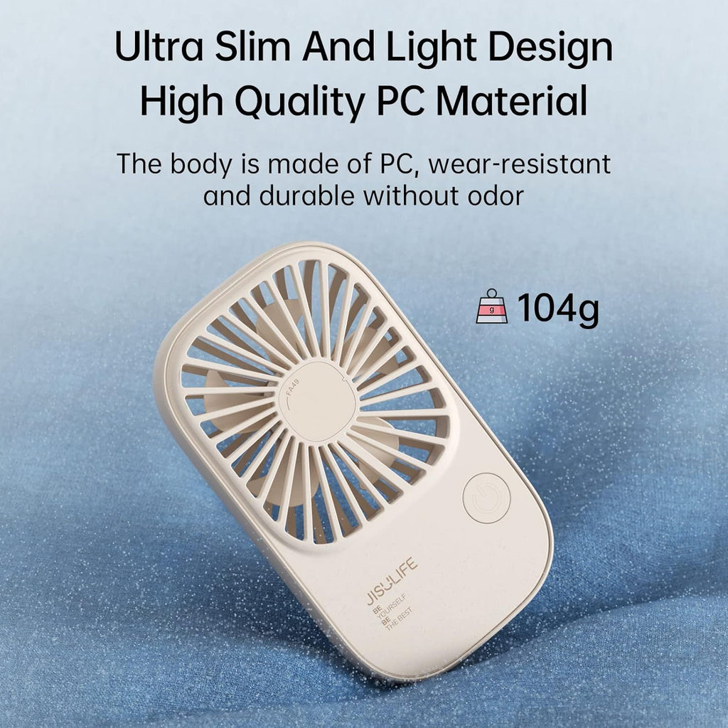 JISULIFE tragbarer USB-Ventilator 3 Stufen wiederaufladbar blau Reise
