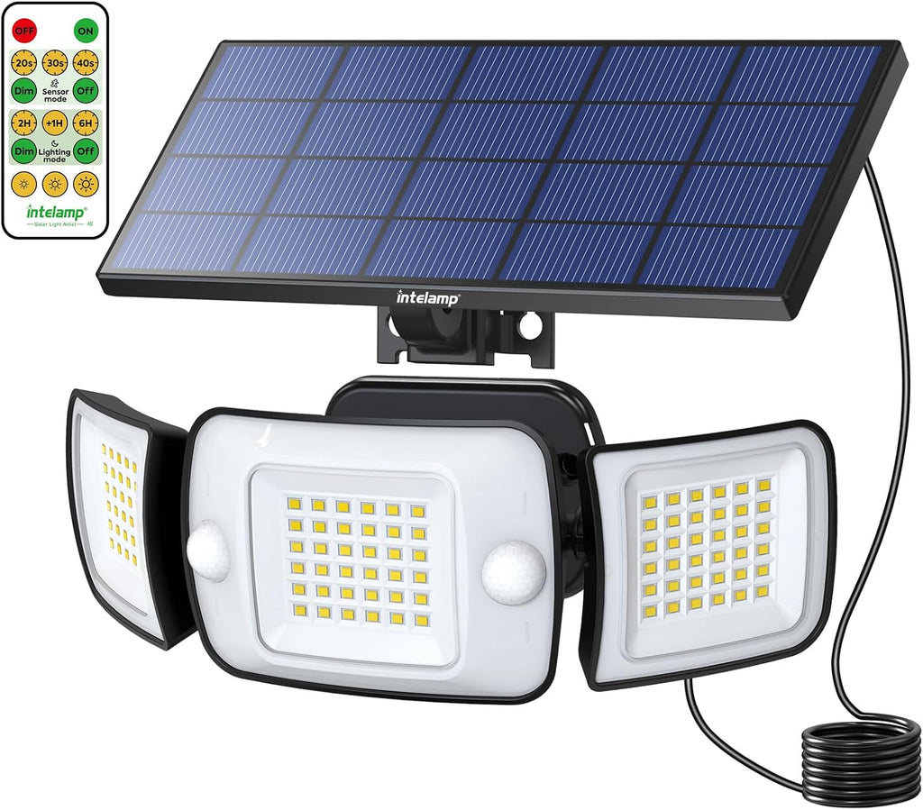 INTELAMP Solar-Strahler 1200 lm 108 LED 6000 mAh Bewegungsmelder Fernbedienung 4