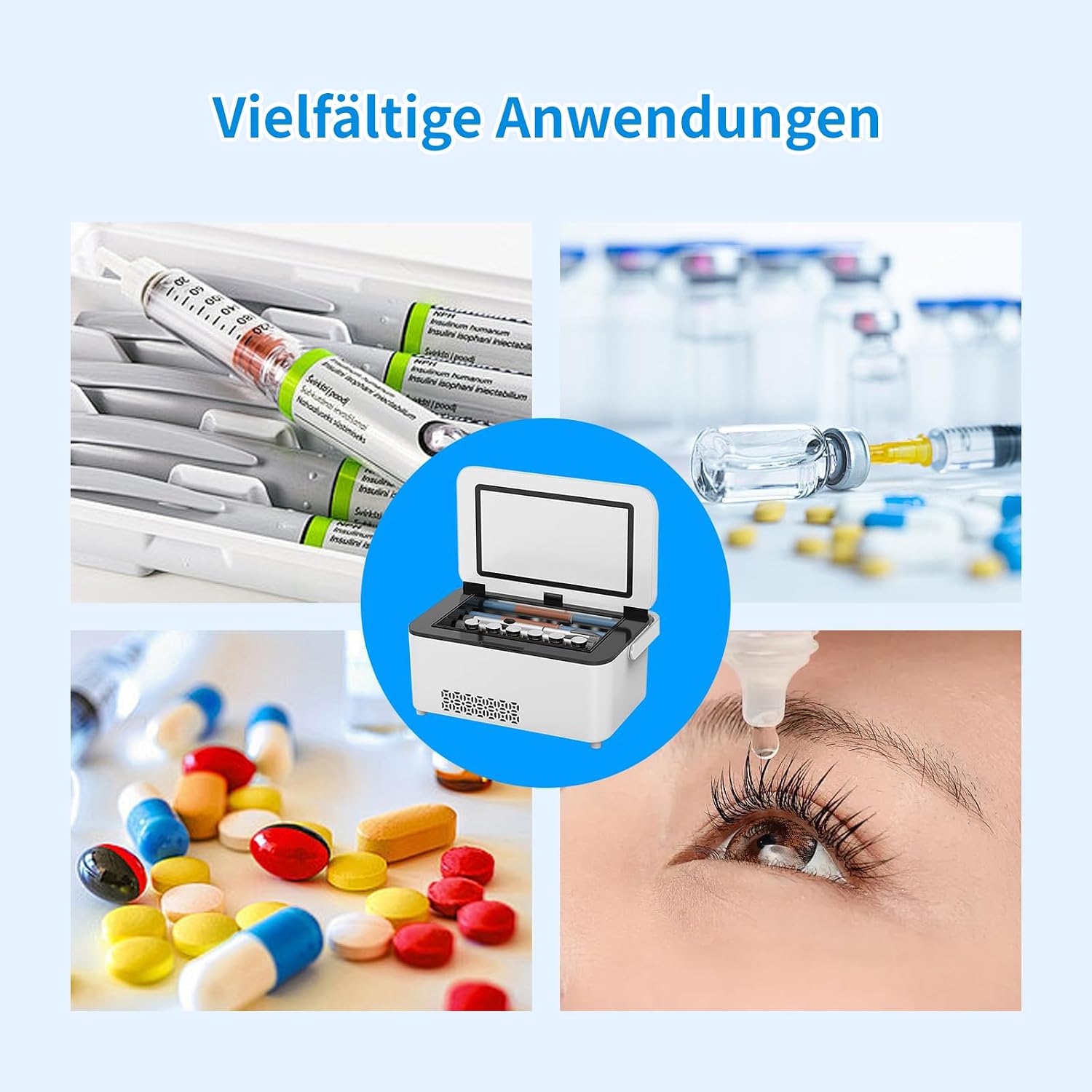 Insulin Kuehlbox elektrisch °C mit LCD Temperaturanzeige 13600mAh Akku