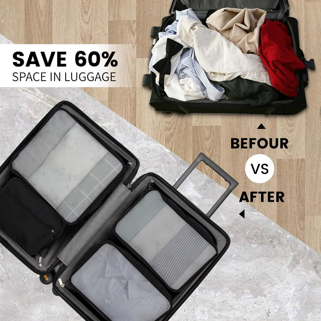 Koffer Organizer Set 12 Stueck Packwuerfel Reise Gepaeck Organizer Grau