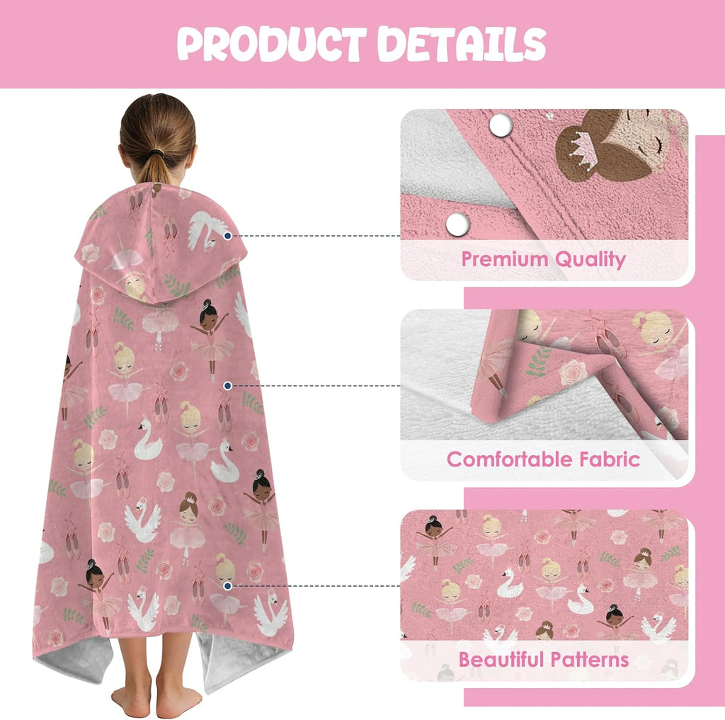 Eiscreme Kapuzenponcho Handtuch 130x100 cm Kinder Jungen Maedchen Strand Schwimmb