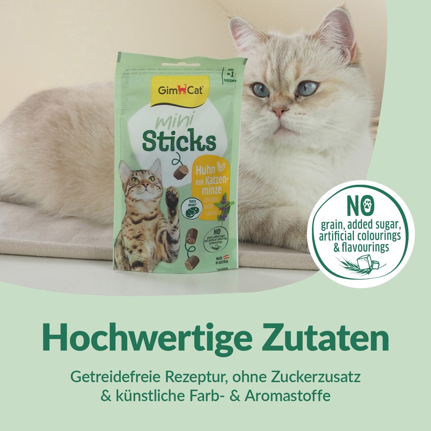 GimCat Mini Sticks Huhn mit Katzenminze Katzensnack