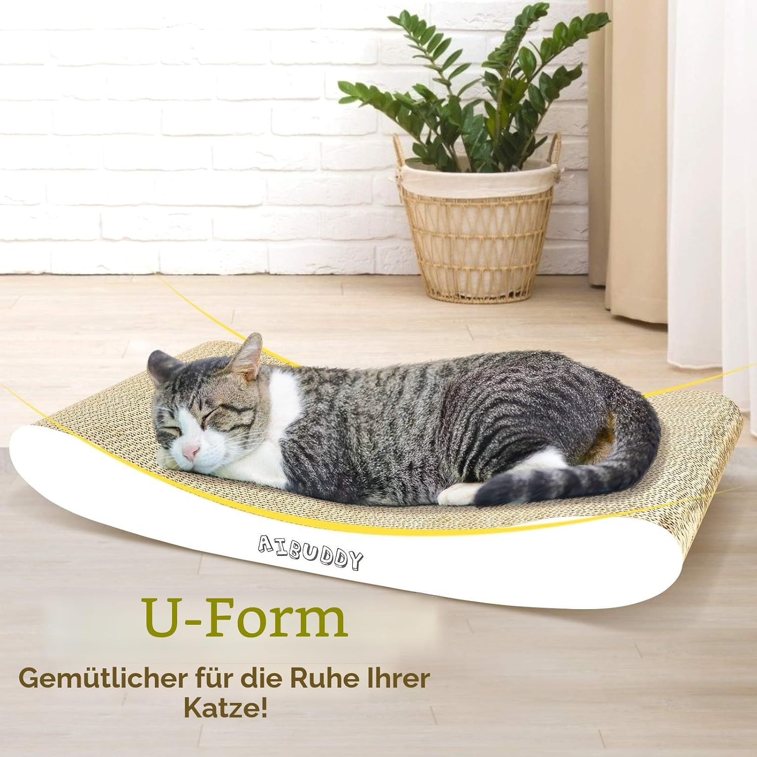 Katzen Kratzbrett Welle 44x25cm Karton Kratzmatte Katzenspielzeug Catnip