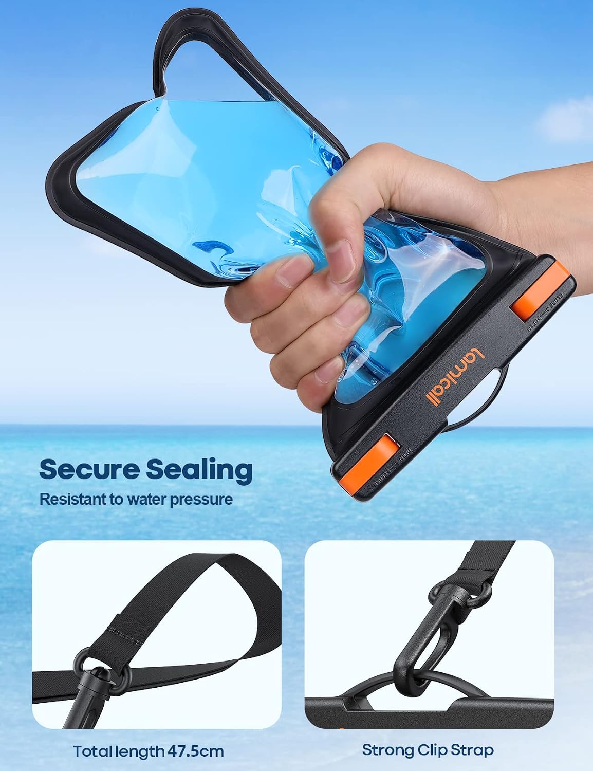 Lamicall wasserdichte Handytasche IPX8 2er Set bis 7 Zoll 7zoll-8zoll