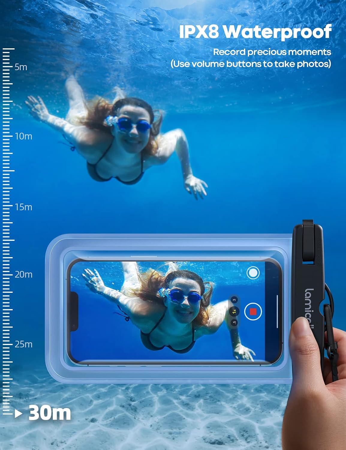 Lamicall IPX8 wasserdichte Handytasche 2er Set bis 7" fuer iPhone 17-13 Pro Max S