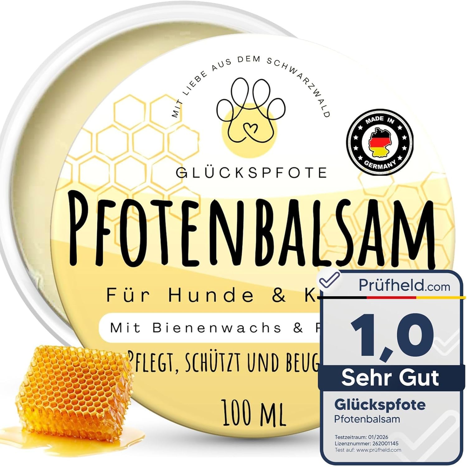 Pfotenbalsam 100 ml fuer Hund und Katze gegen trockene rissige Pfoten