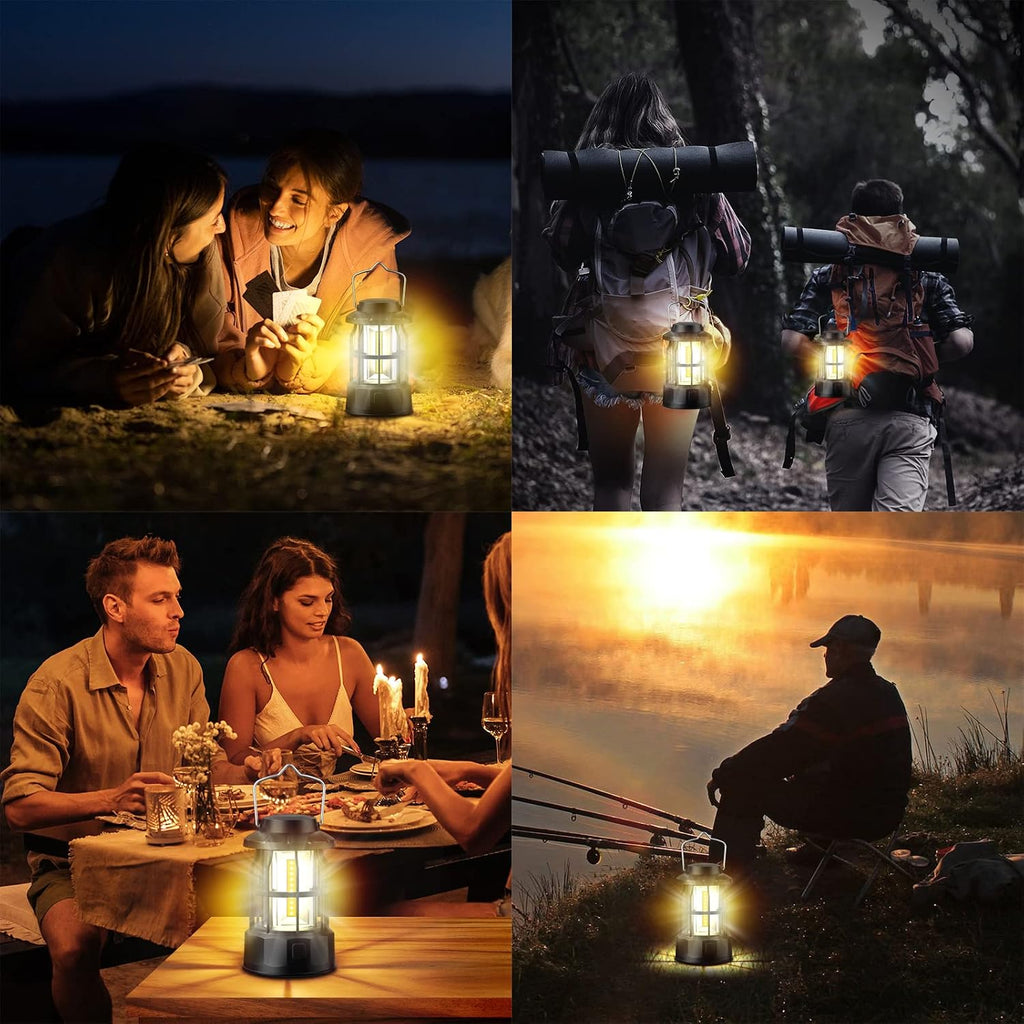 2er LED Campinglampe batteriebetrieben IPX4 wasserdicht dimmbar fuer Wandern Ange