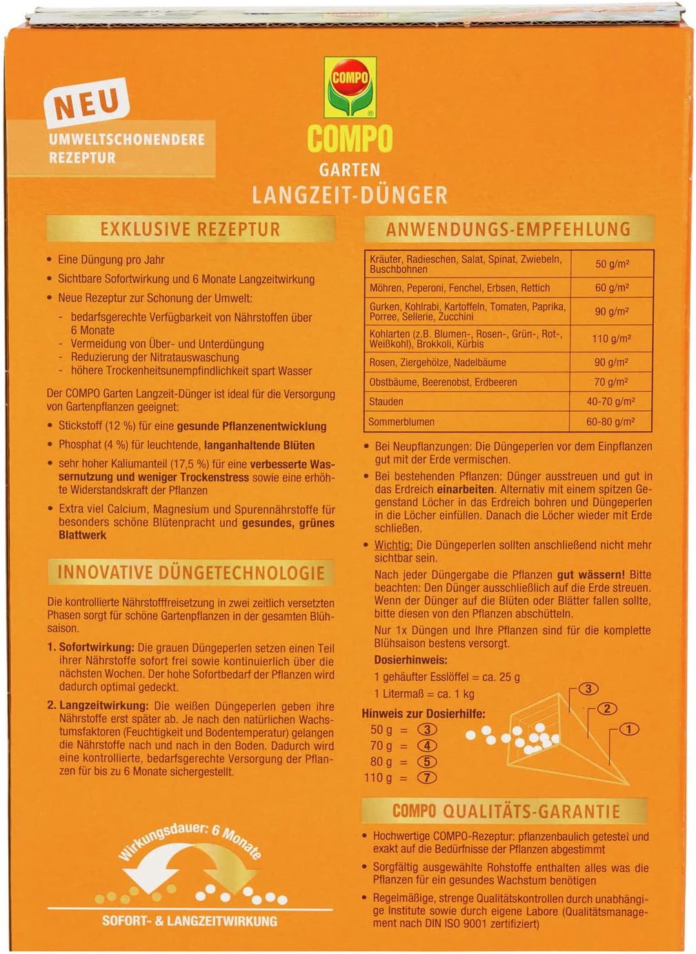 Garten Langzeit-Duenger COMPO verschiedene Sorten fuer Pflanzenpflege