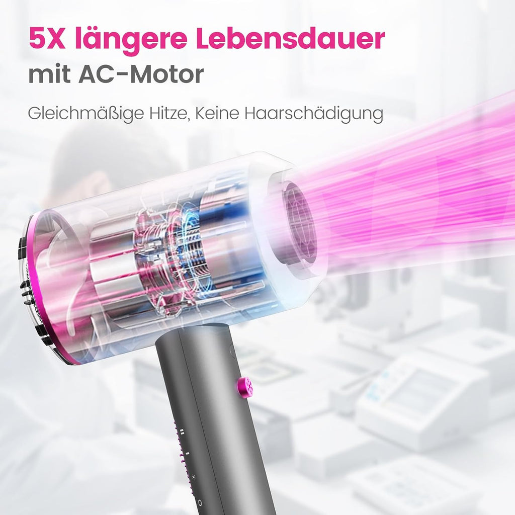 Ionen Haartrockner mit AC Motor, 3 Stufen, Diffusor inklusive