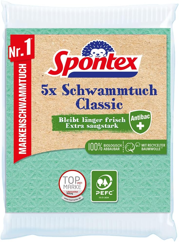 Spontex Schwammtuch Classic 5er Pack Reinigungstuch Kueche
