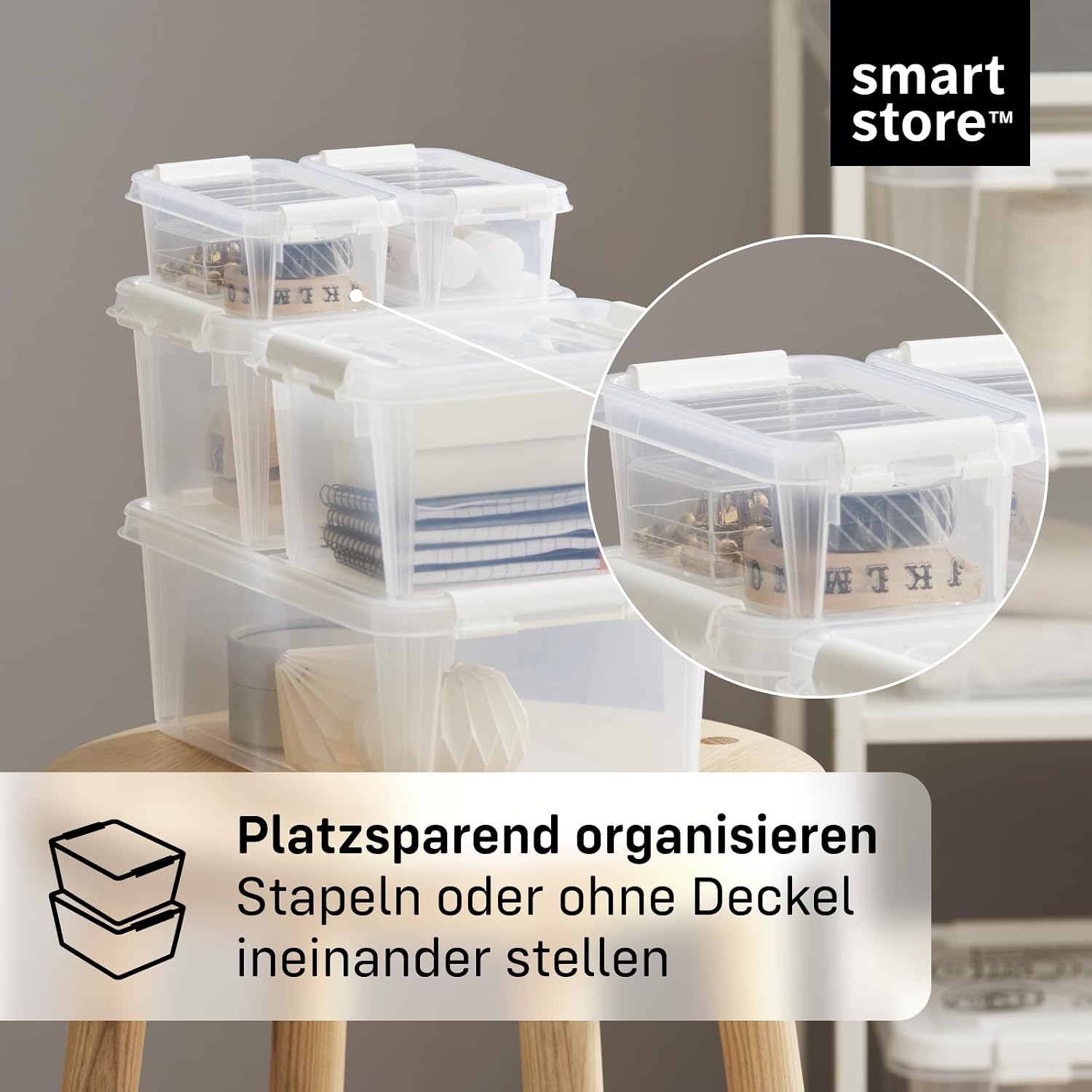 Smartstore Aufbewahrungsbox Classic mit Deckel stapelbar 10er Set