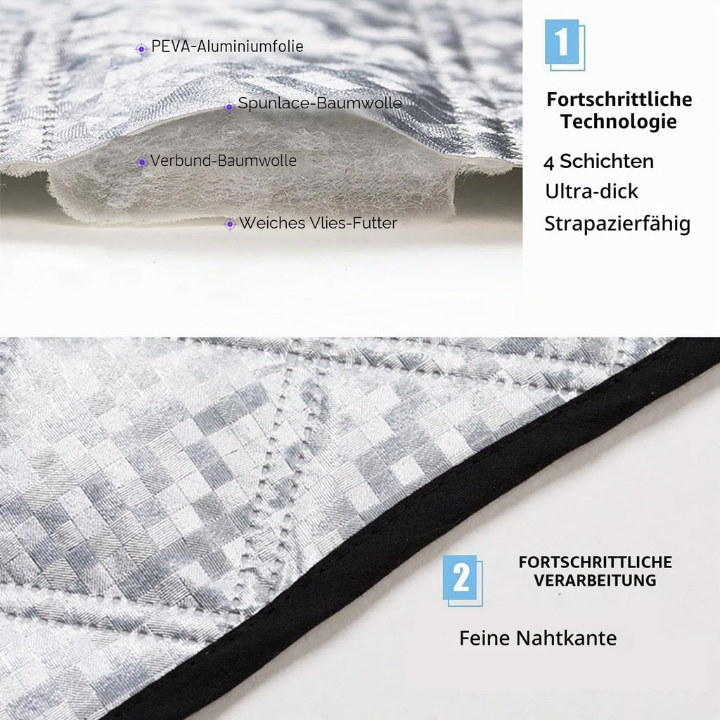 BEEWAY Frontscheiben-Schutz 140x90 cm - dicke Windschutzscheibenabdeckung gegen