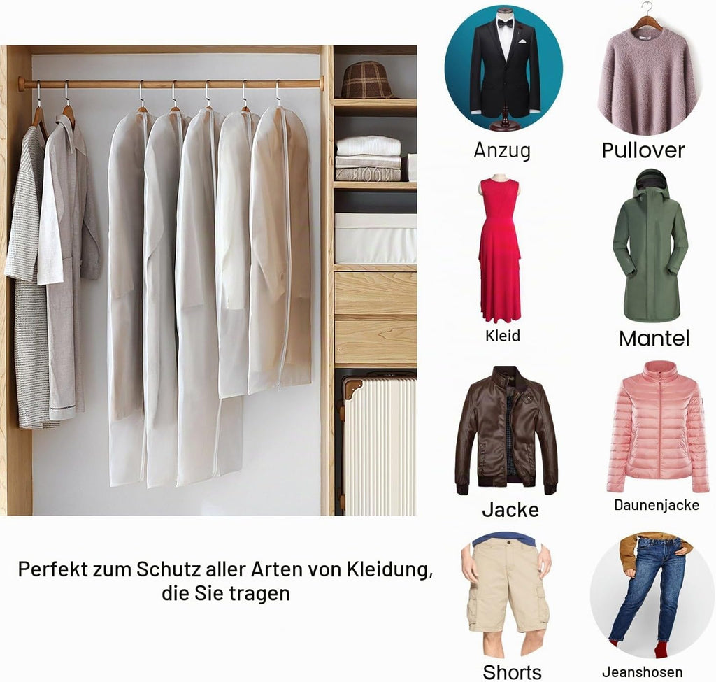 Niviy Kleidersack Anzug 6er Set transparent 60x100 cm