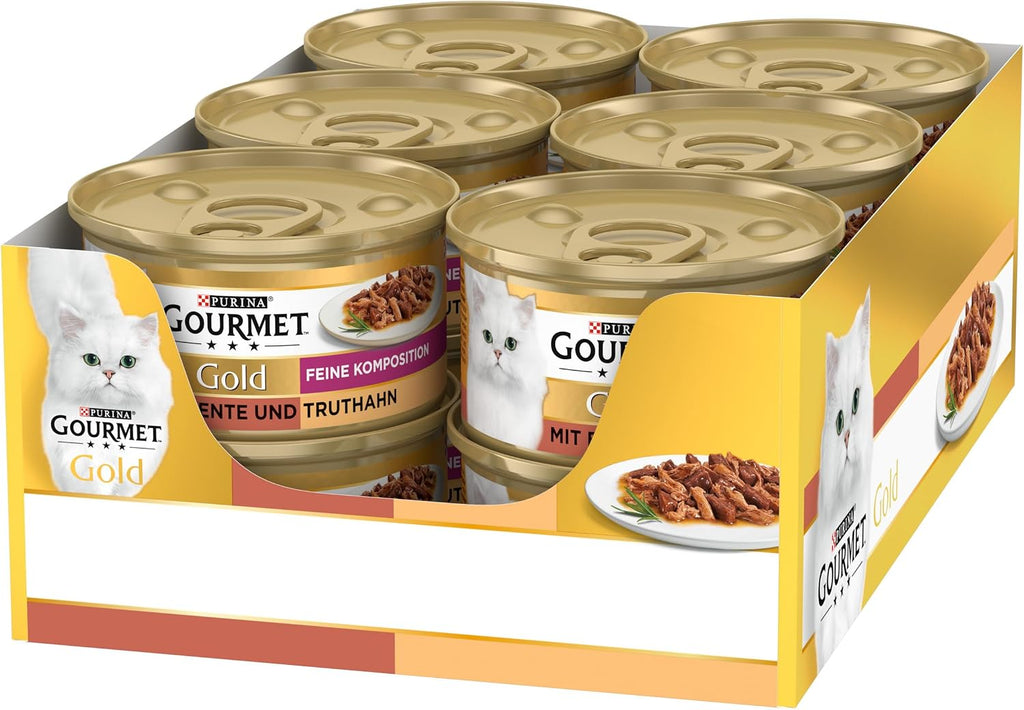 Gourmet Gold Katzennassfutter Rind & Huhn 12 x Feine Komposition