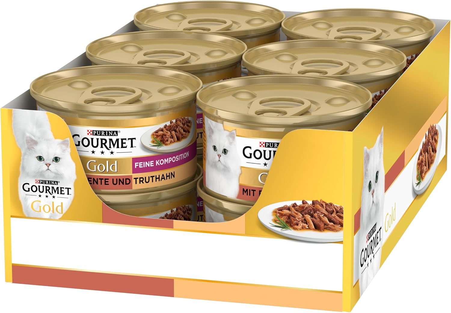 Gourmet Gold Katzennassfutter Rind & Huhn 12 x Feine Komposition