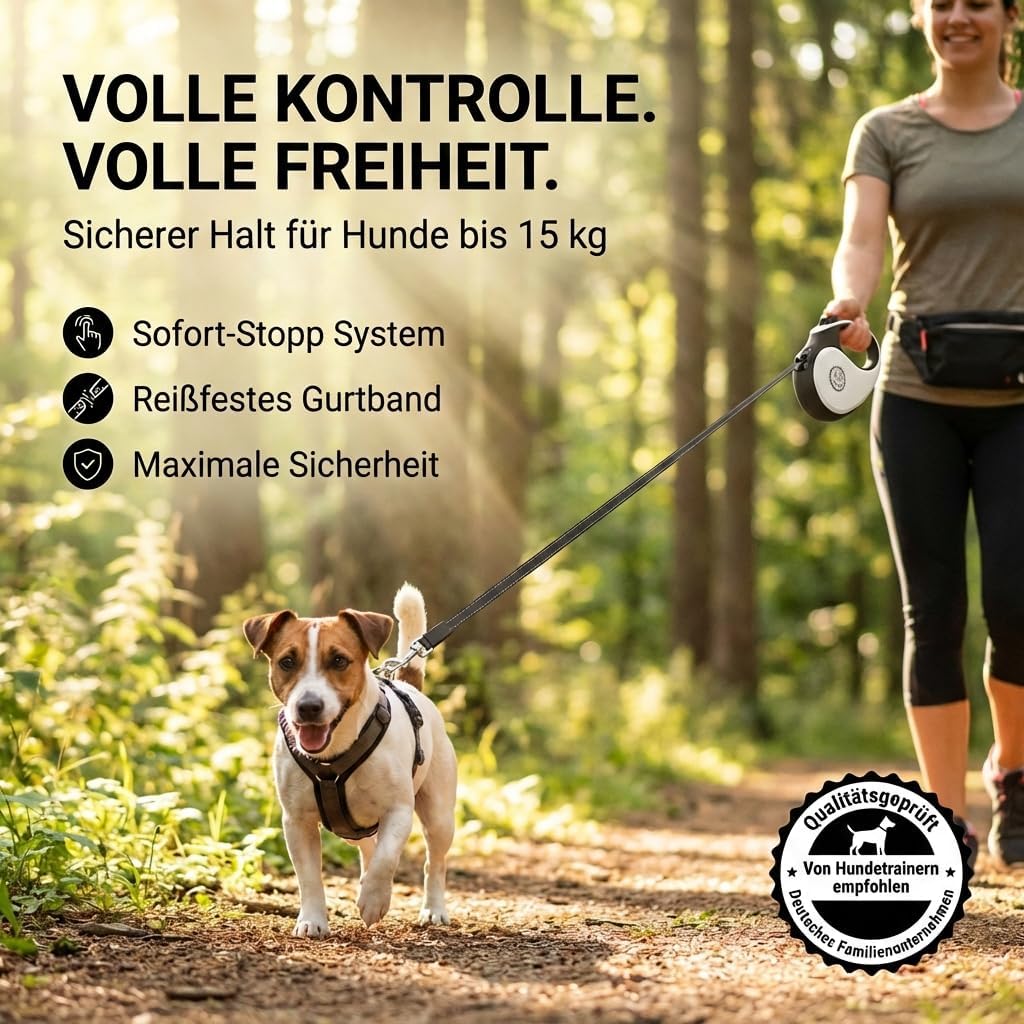 HUND IST KOeNIG ausziehbare Hundeleine 5m-8m bis robuster Griff