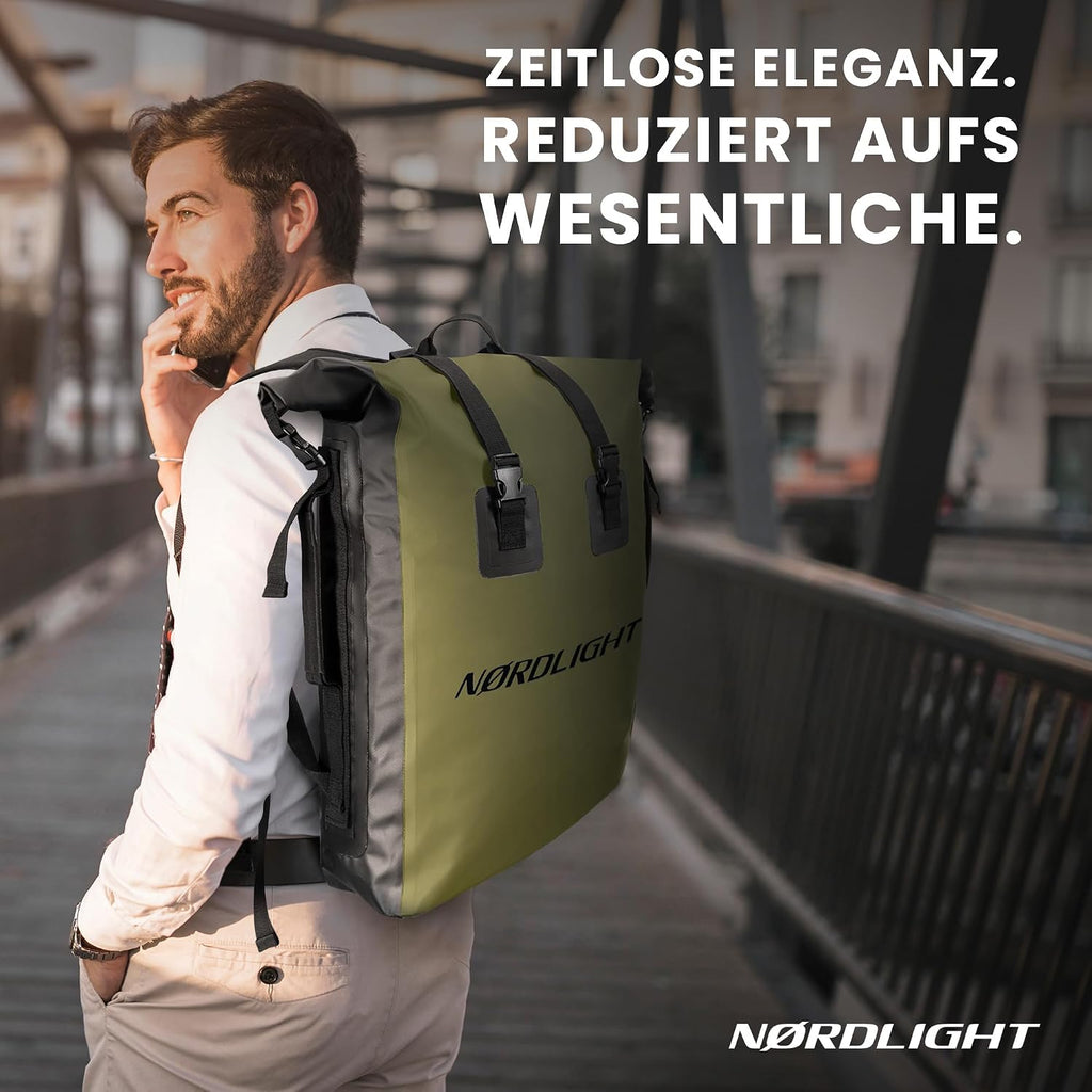 Nordlight Dry Bag wasserdichter Rolltop Rucksack gepolsterte Traeger