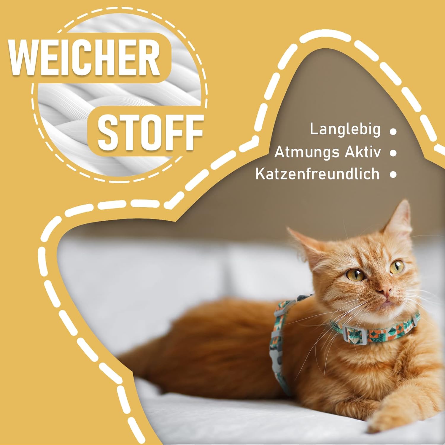 Supet Katzengeschirr verstellbar 33cm-53,3cm ausbruchsicher Weste mit Leine