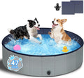 Faltbarer Hundepool Grau 100x30 cm, rutschfester Boden, 100cm-180cm
