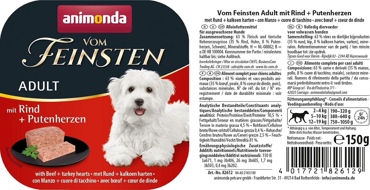 Animonda Vom Feinsten Adult Hundenassfutter 22 x verschiedene Sorten