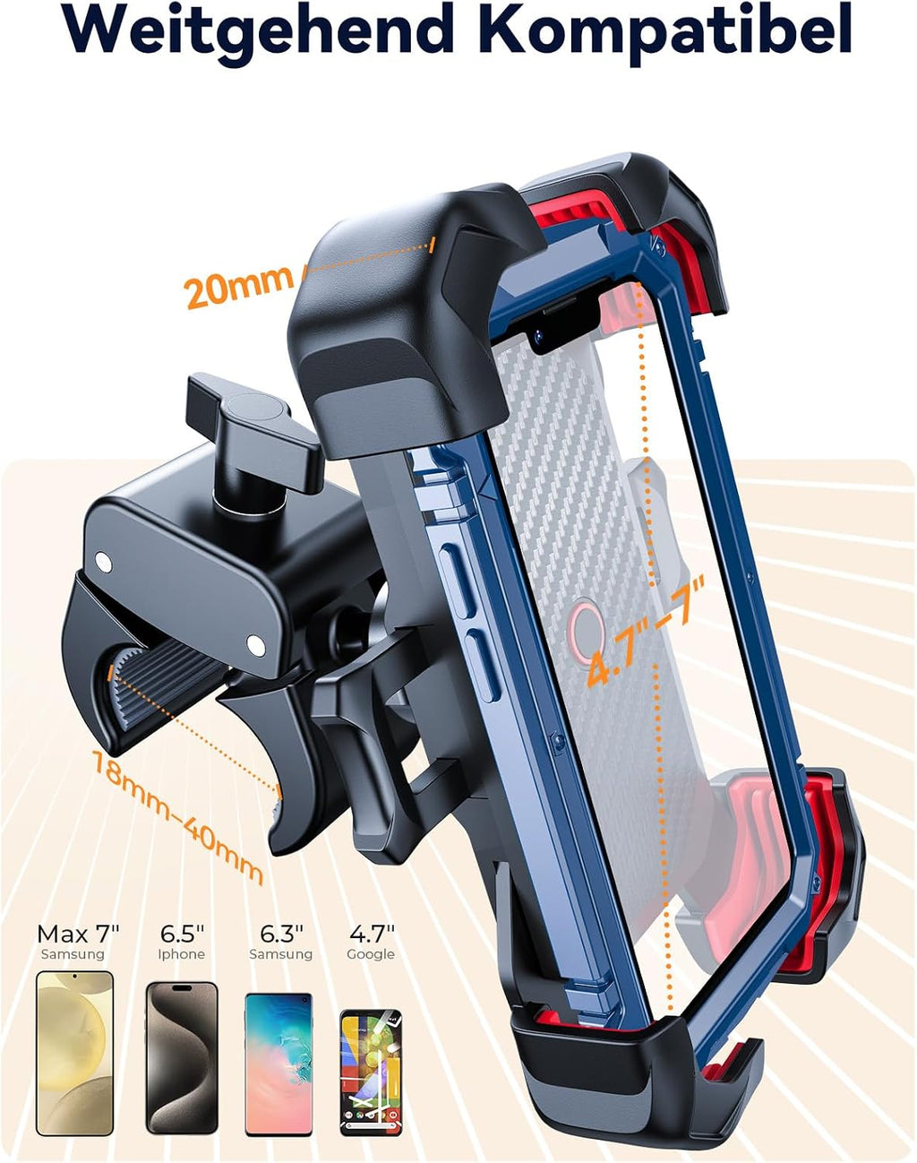 Handyhalterung Fahrrad Lenker 360° drehbar Autolock Smartphone Halter