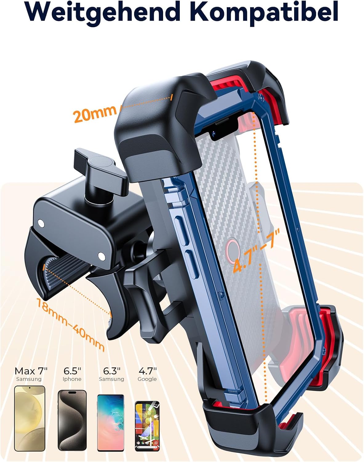 Handyhalterung Fahrrad Lenker 360° drehbar Autolock Smartphone Halter