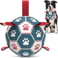 HETOO Hundeball mit Griff 8 Zoll Rot/Blau, interaktives Hundespielzeug S-XL