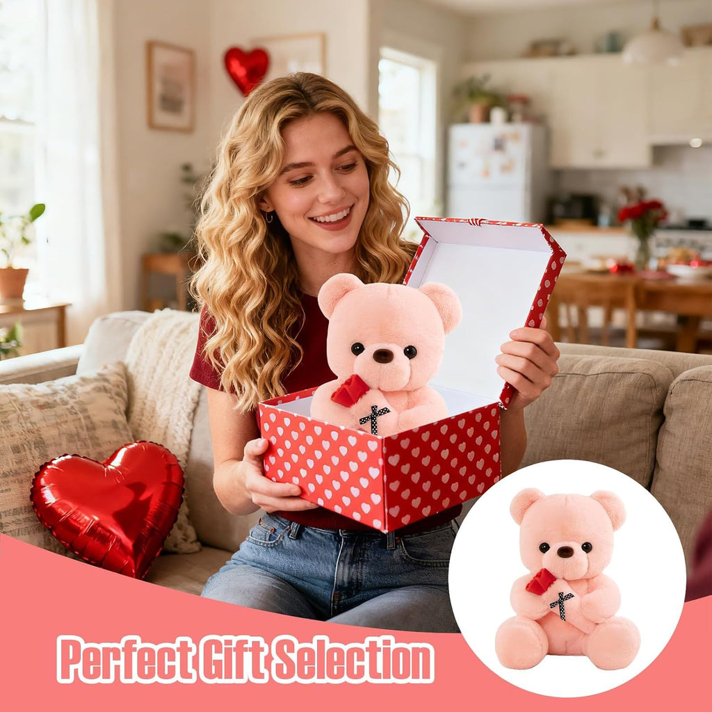 Teddybaer mit Rose Kuscheltier Geschenk fuer Freundin Valentine Baer
