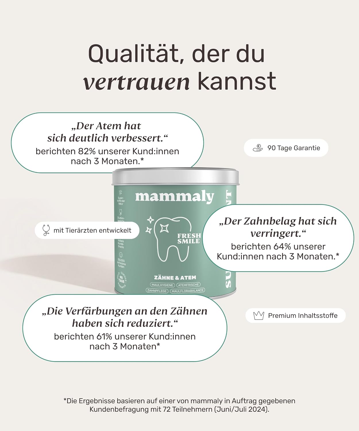 mammaly Fresh Smile Hundezahnpflege Leckerli 10-in-1 verschiedene Sort