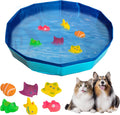 faltbarer Katzenpool 30×10 cm Mini Schwimmbecken mit Spielzeugfischen