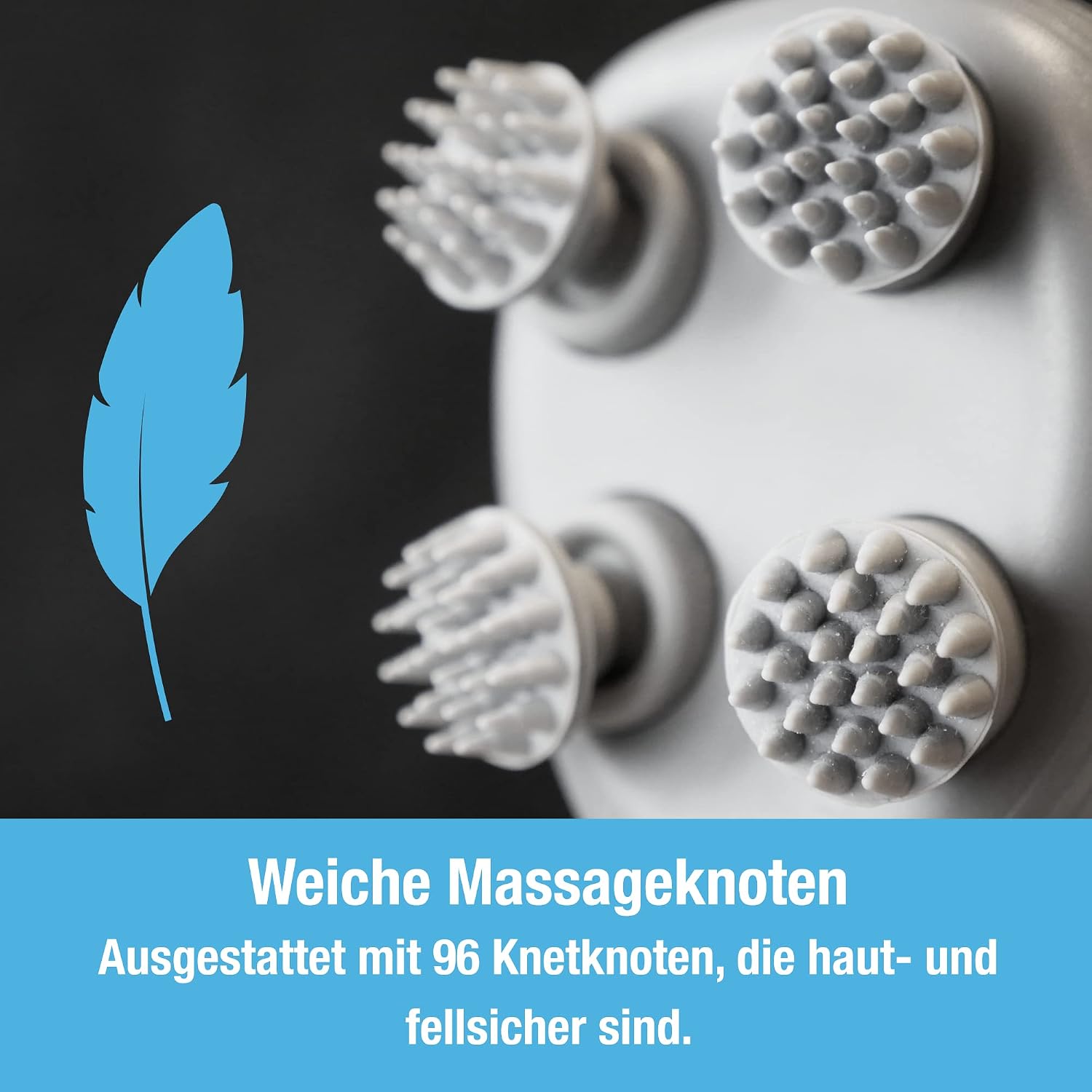 Elektrische Massagebürste für Hund und Katze mit 4 rotierenden Köpfen