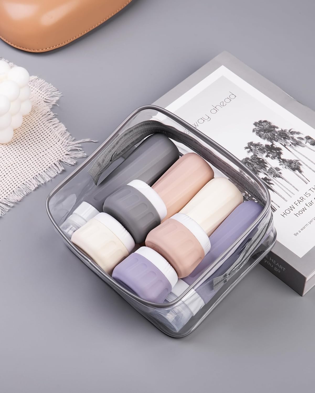 Gemice Reiseflaschen 8er Set Silikon TSA auslaufsicher mit Beutel
