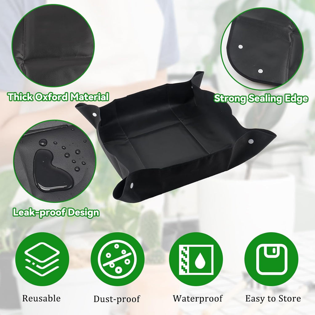 28-teiliges Gartenwerkzeug Set mit 50x50 cm Wasserdichter Umtopfmatte