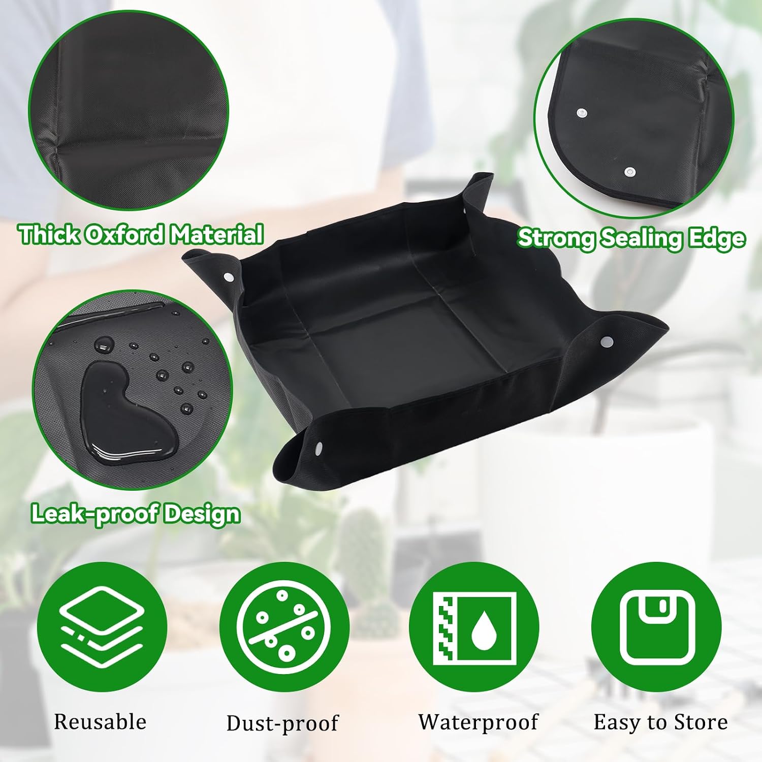 28-teiliges Gartenwerkzeug Set mit 50x50 cm Wasserdichter Umtopfmatte