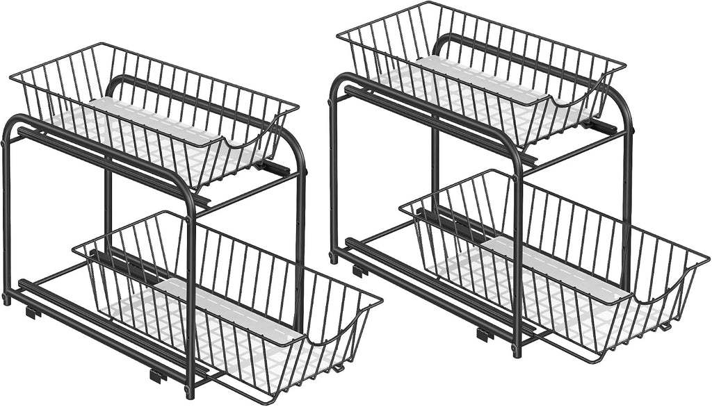 Kuechen Organizer Metallkorb 2 Ebenen stapelbar Schrankregal Ablage