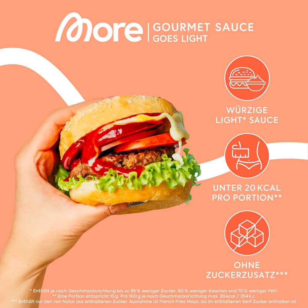More Nutrition Light Gourmet Sauce BBQ, kalorienreduziert, verschiedene So