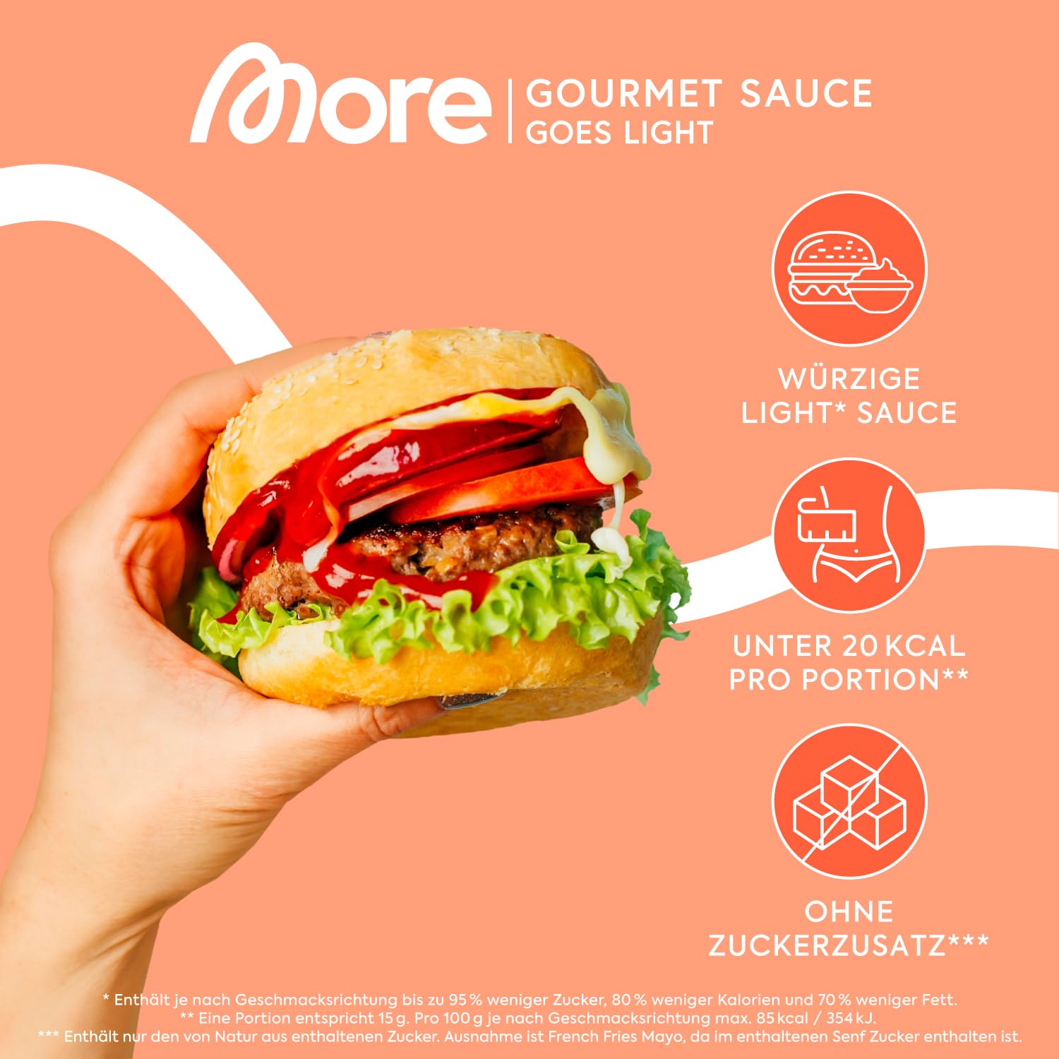 More Nutrition Light Gourmet Sauce BBQ, kalorienreduziert, verschiedene So