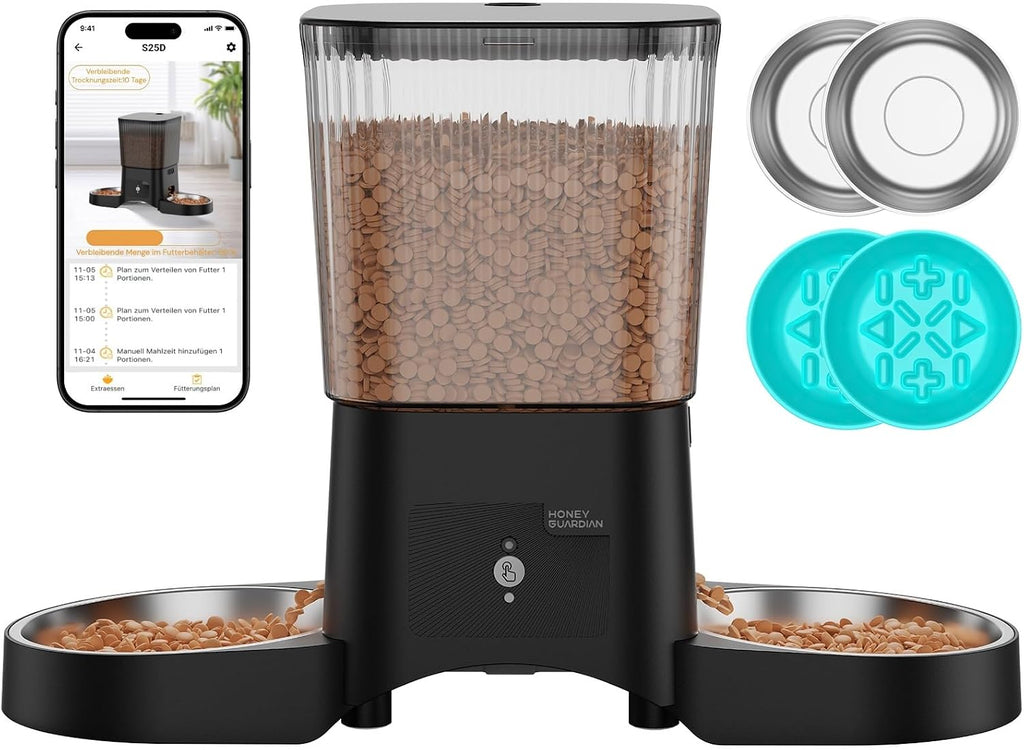 HoneyGuardian Futterautomat Katze mit WLAN App Steuerung und 6 Mahlzeiten