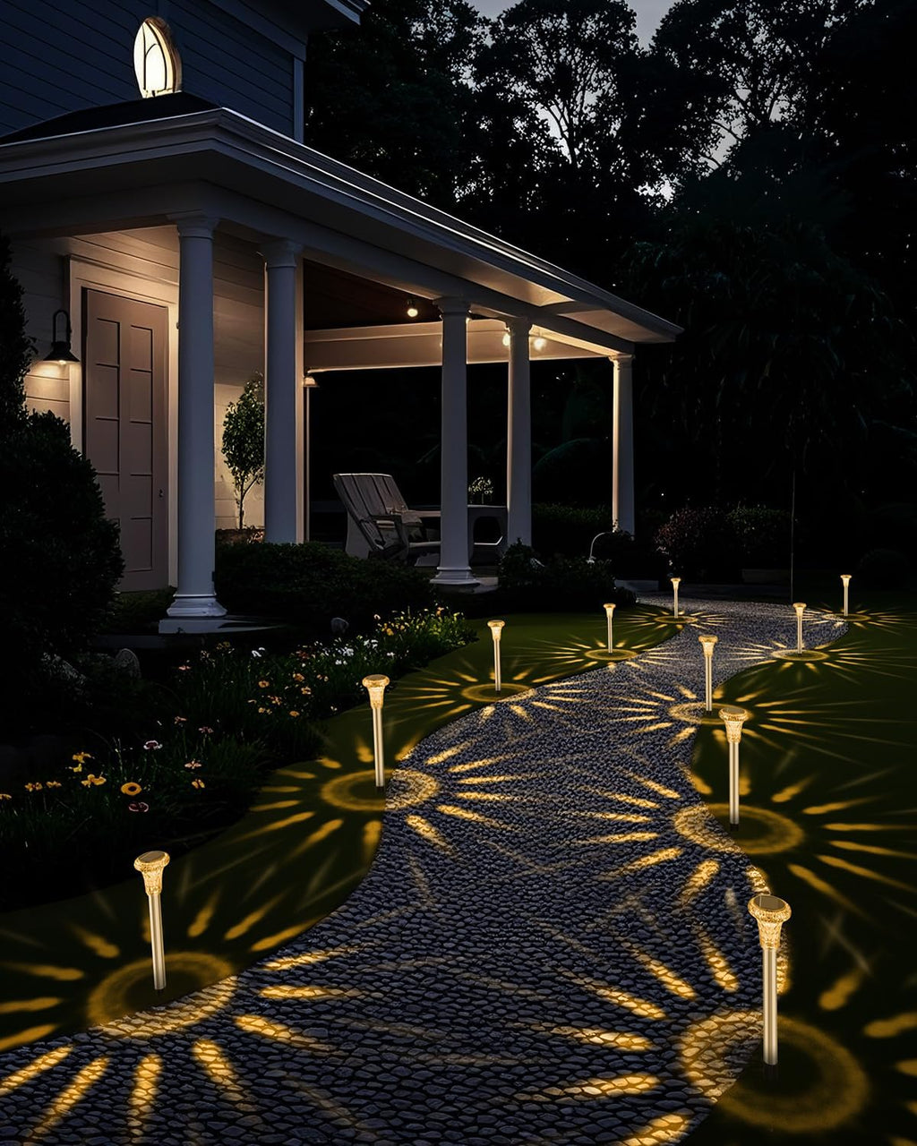 6er Set Solarleuchten Garten Edelstahl IP65 Warmweiss LED Aussen Wegleuchten