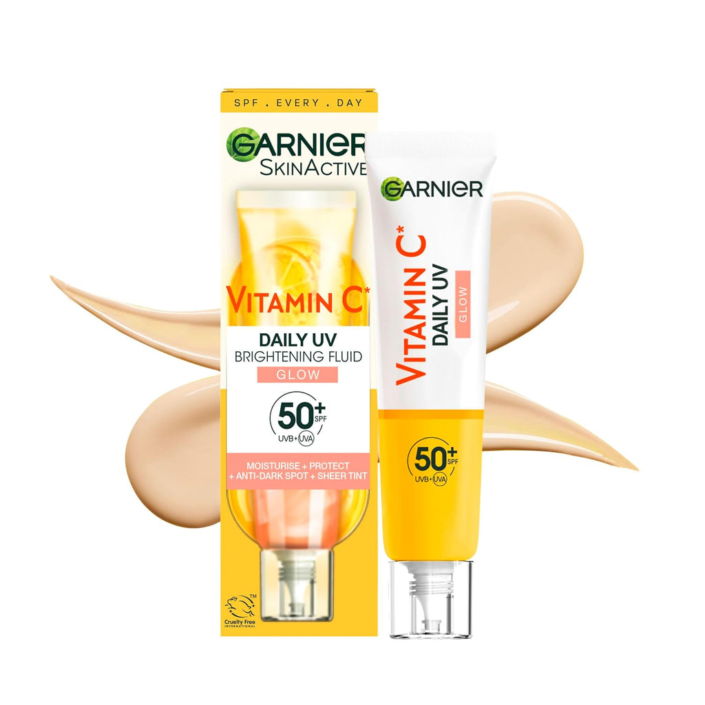 Garnier Vitamin C Sonnenfluid LSF 50+ Gesicht Hals 40 ml Vegan Daily UV Glow