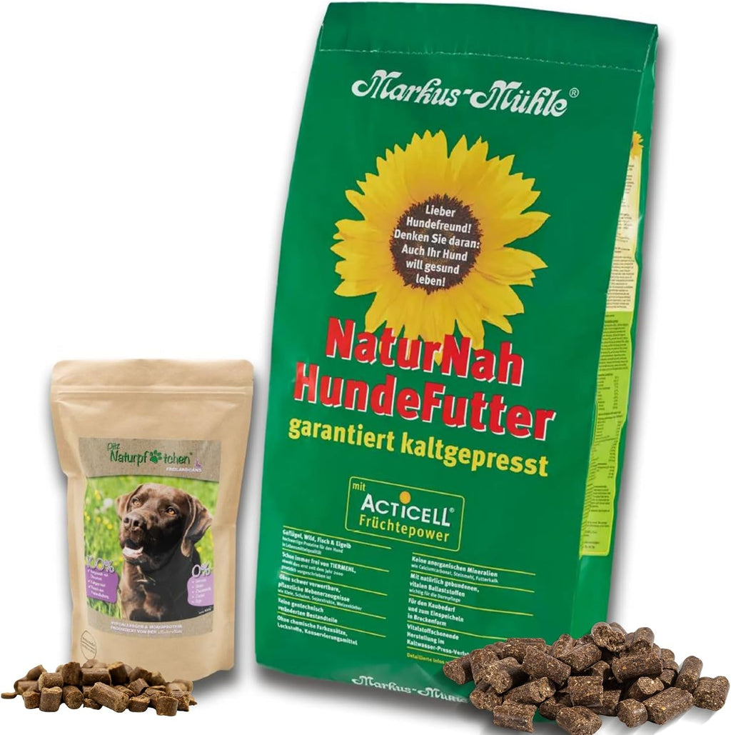 Markus-Muehle NaturNah Hundefutter kaltgepresst mit Huhn und Wild