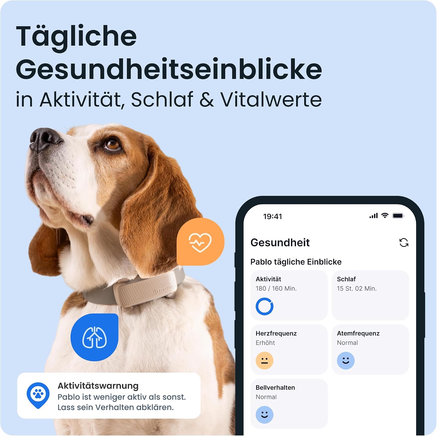 Tractive GPS Tracker 2025 Edition fuer Hunde Schwarz mit Live-Ortung