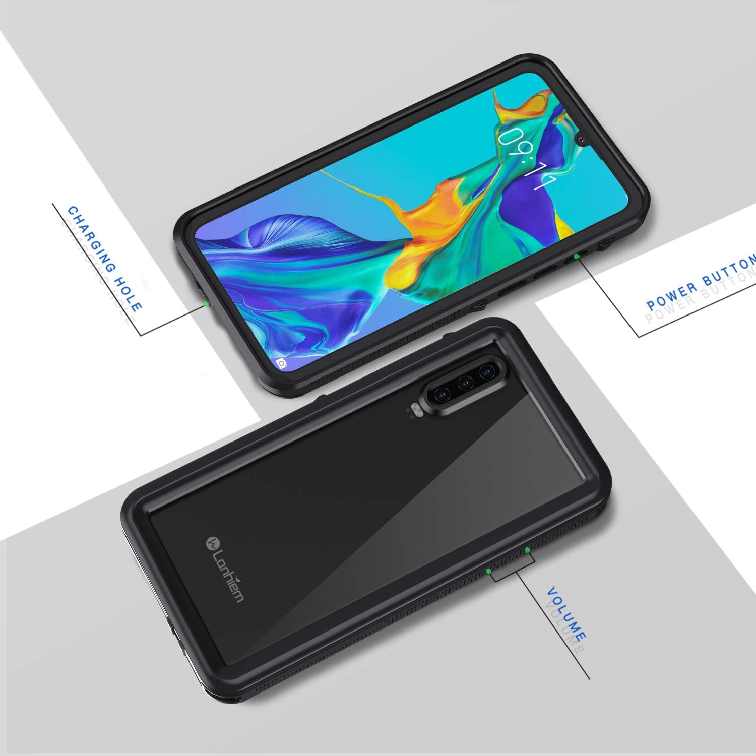 Lanhiem Wasserdichte IPX8 Handytasche bis 15m fuer iPhone Samsung Huawei Xiaomi R