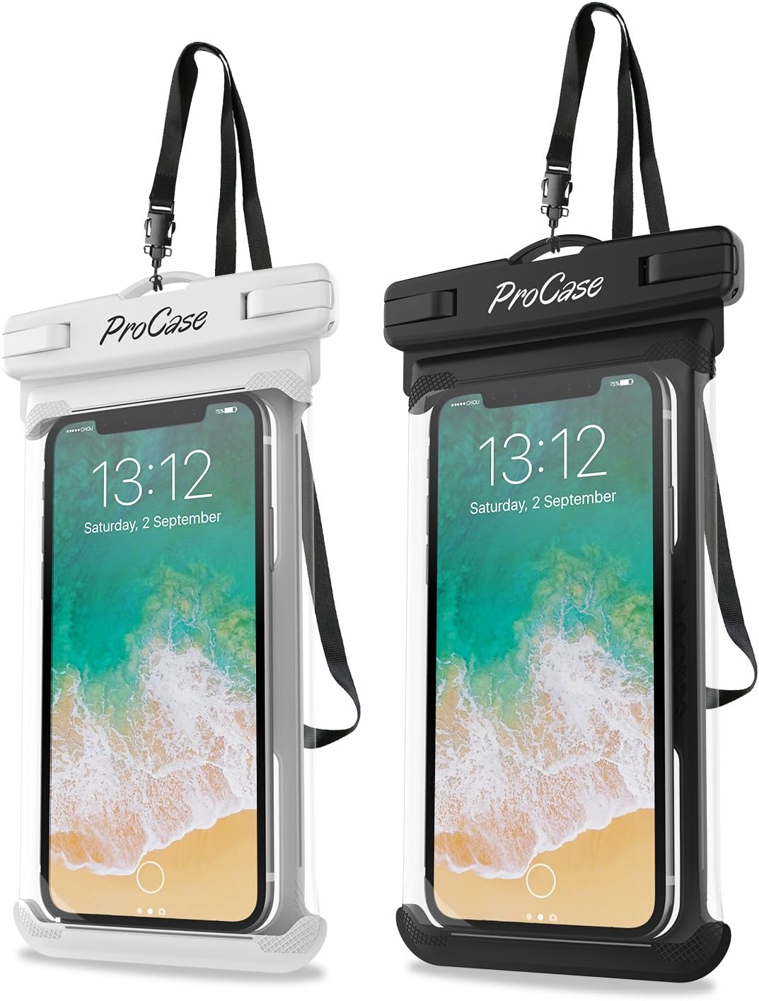 ProCase 2er Set wasserdichte Universal-Handytasche IPX8 bis 7 Zoll