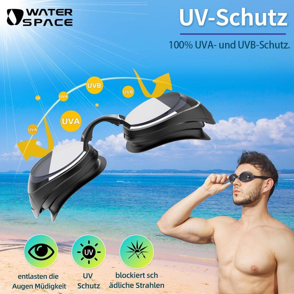 Water Space Schwimmbrille 2er Pack Erwachsene Herren Damen mit UV-Schutz