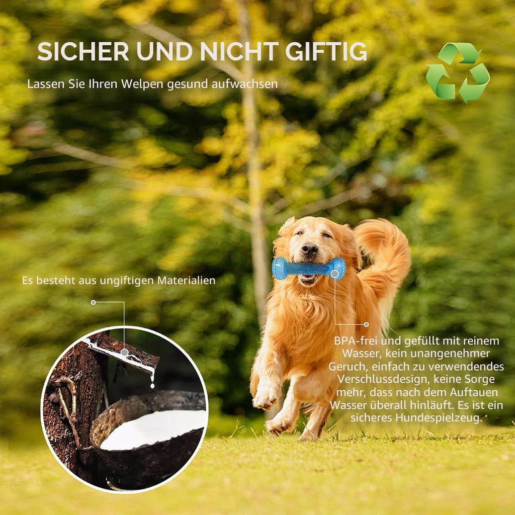 Kauspielzeug Welpe gefrierbar 1 Beissring 1 Knochen Hund Spielzeug Blau Kreis