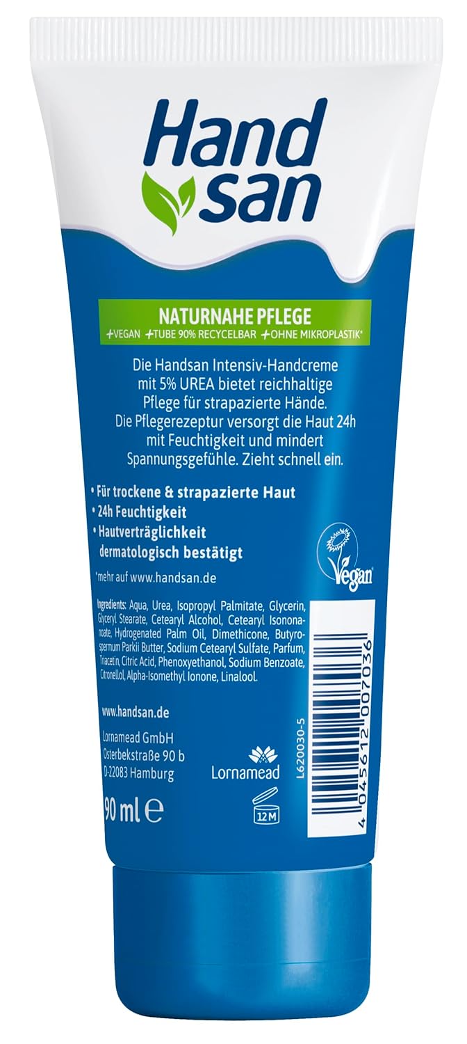 Handsan Urea Handcreme 5% fuer sehr trockene Haende, verschiedene Sorten