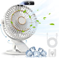 COZII 16cm USB Clip Tischventilator leise 5 Stufen 720° drehbar mit LED