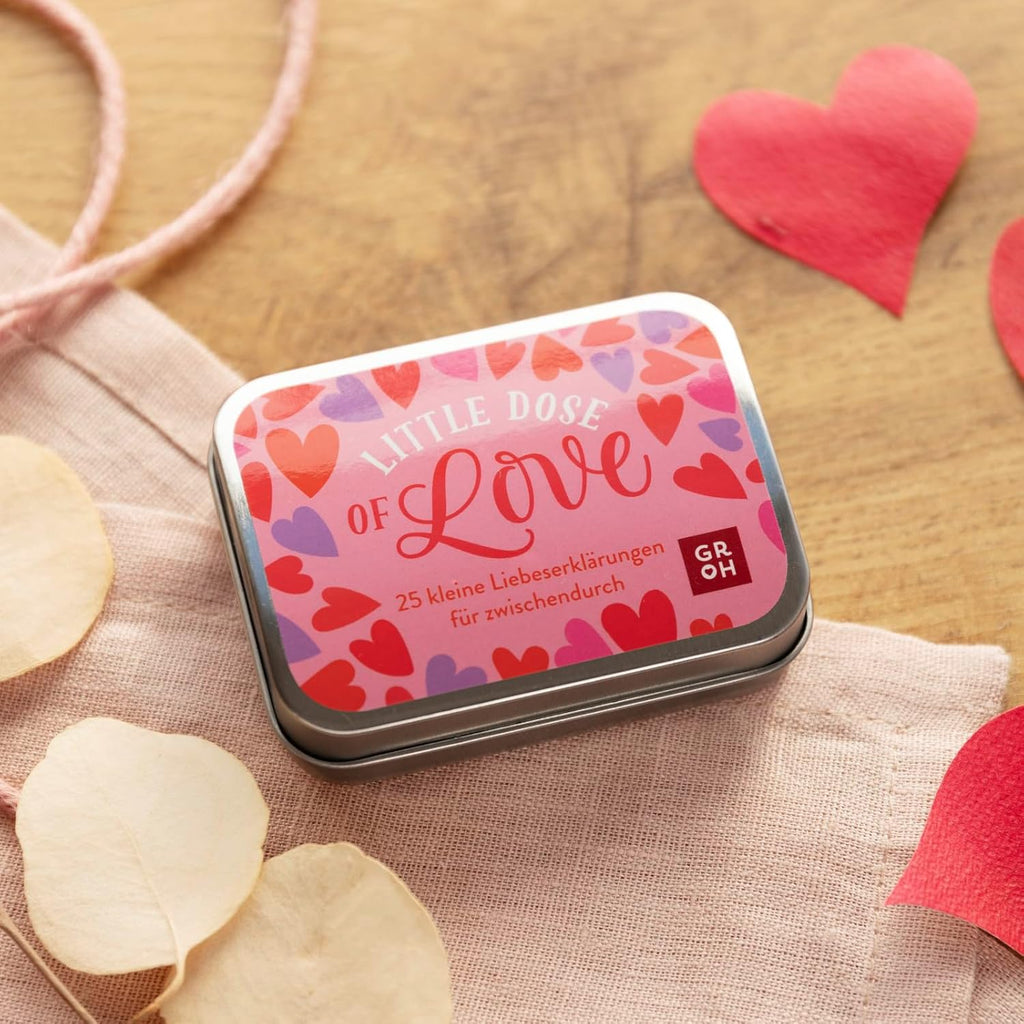 Little Dose of Love Metallbox mit 25 Liebeserklaerungen Geschenk Valentinstag